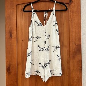 Carly Jean LA white romper with goose print